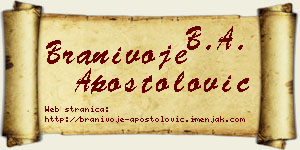 Branivoje Apostolović vizit kartica